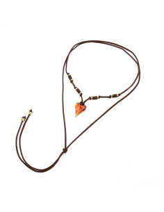 Collar de Gamuza y Corazón Acrílico
