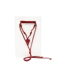 Collar de Gamuza y Corazón Acrílico