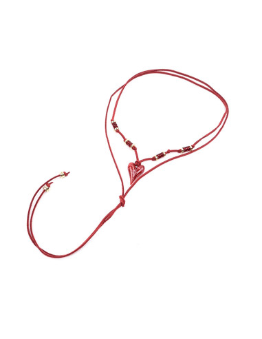 Collar de Gamuza y Corazón Acrílico