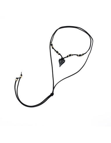 Collar de Gamuza y Corazón Acrílico
