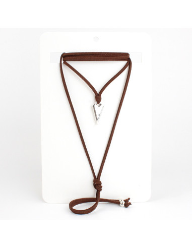 Collar de Gamuza y Dije corazón