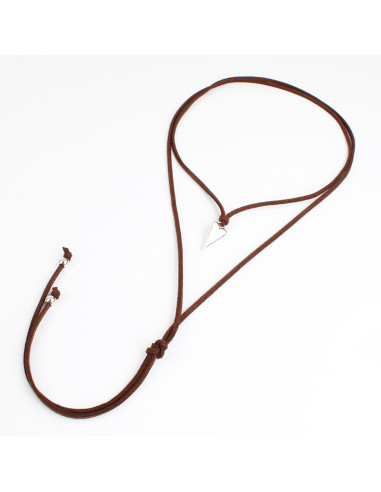 Collar de Gamuza y Dije corazón