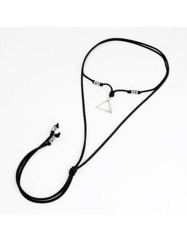 Collar de Gamuza y Dije Triangular