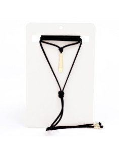 Collar de Gamuza y Dije Dorado