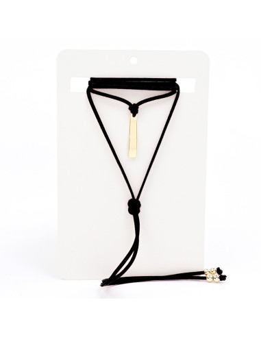 Collar de Gamuza y Dije Dorado