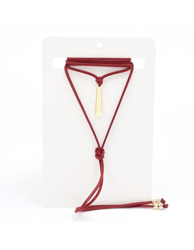 Collar de Gamuza y Dije Dorado