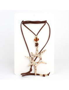 Collar de Gamuza y Dije Boho