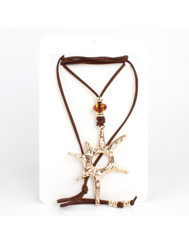 Collar de Gamuza y Dije Boho