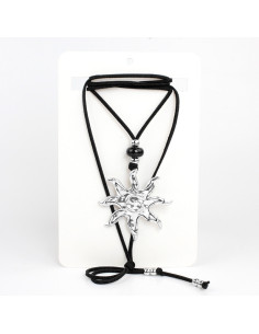 Collar de Gamuza y Dije Sol Boho