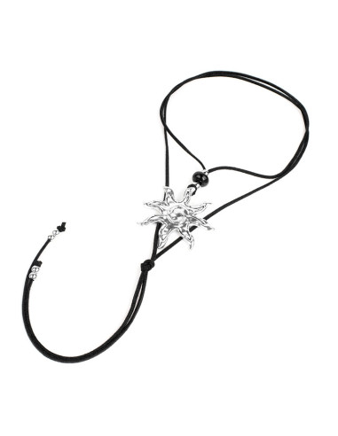 Collar de Gamuza y Dije Sol Boho