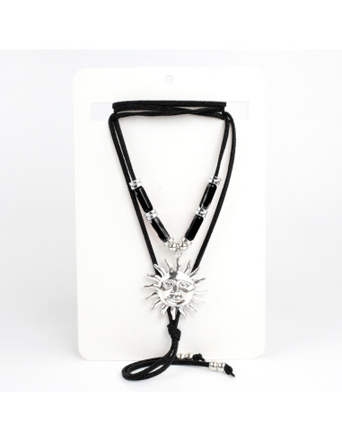 Collar de Gamuza y Dije Sol