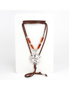 Collar de Gamuza y Dije Sol