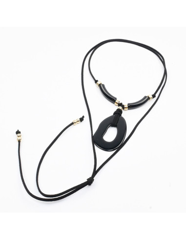Collar de Gamuza y Acrílico