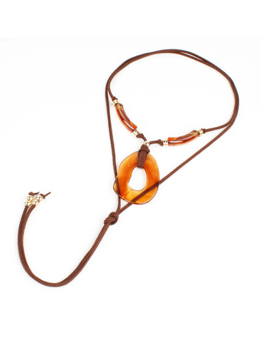 Collar de Gamuza y Acrílico