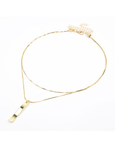 Collar de Cadenas y Dije Dorado