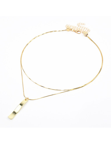 Collar de Cadenas y Dije Dorado