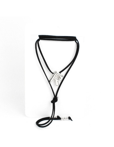 Collar de Gamuza Bubble Silver Letters "R"