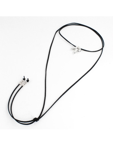 Collar de Gamuza Bubble Silver Letters "R"