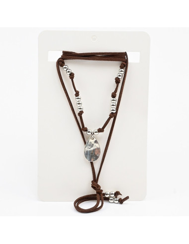 Collar de Gamuza y Dije | Infinita Moda