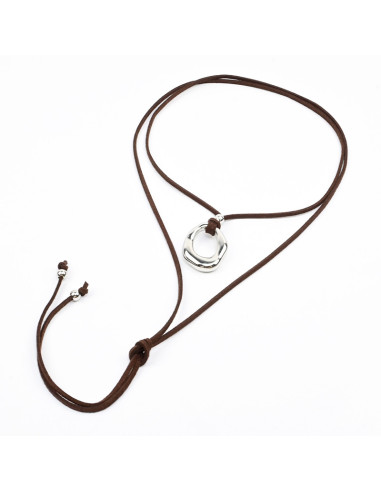 Collar de Gamuza y Dije Orgánico
