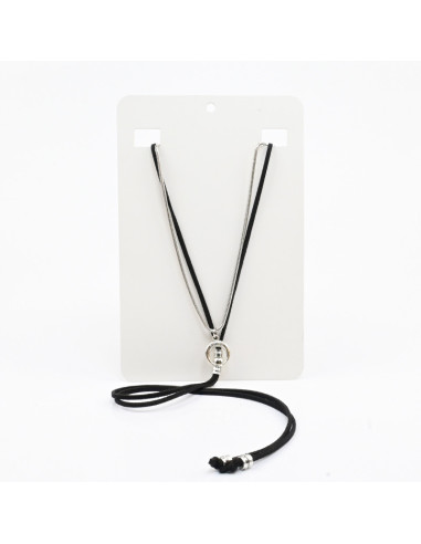Collar Combinado de Cadena y Gamuza