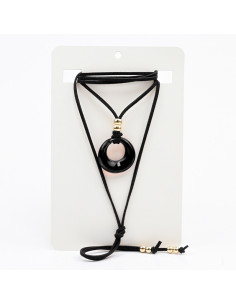 Collar de Gamuzan y Dije Acrílico