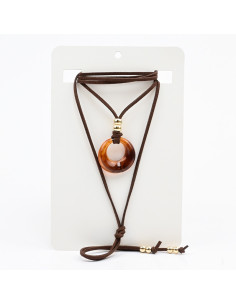 Collar de Gamuzan y Dije Acrílico
