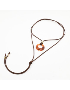 Collar de Gamuzan y Dije Acrílico