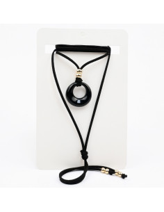 Collar de Gamuzan y Dije Acrílico