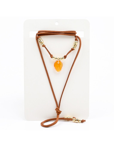Collar de Gamuza y Dije | Infinita Moda