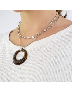 Collar Doble Cadena y Acrílico | Infinita Moda