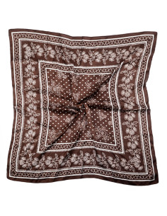 Pañuelo Flower & Dots Brown (70x70)
