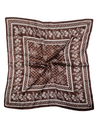 Pañuelo Flower & Dots Brown (70x70)