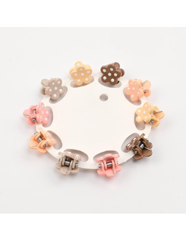 Mini Broche Set x 10 Flower Dots
