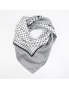 Pañuelo  Tiny Polka Dots White (70x70)