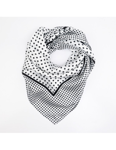 Pañuelo  Tiny Polka Dots White (70x70)