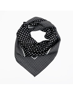 Pañuelo  Tiny Polka Dots Black (70x70)