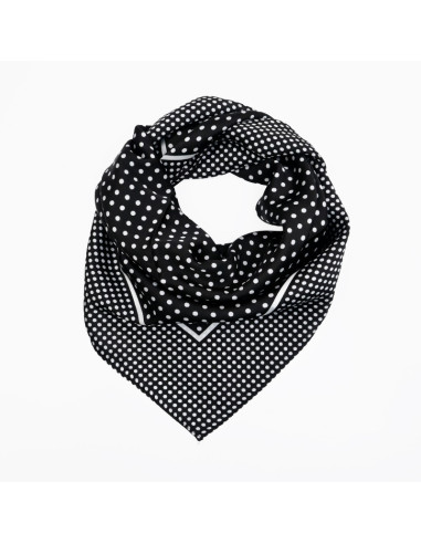 Pañuelo  Tiny Polka Dots Black (70x70)