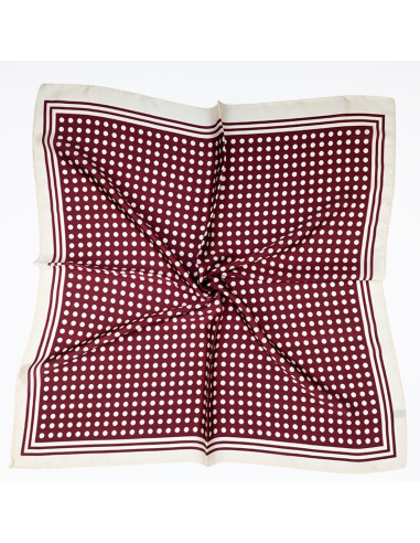 Pañuelo  Dots in Frame Bordeaux (70x70)