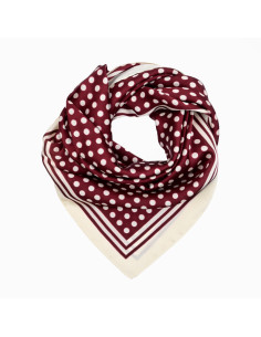 Pañuelo  Dots in Frame Bordeaux (70x70)