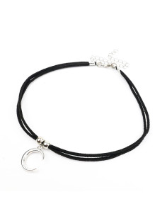 Choker Gamuza Silver Black
