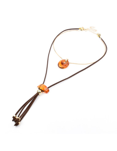 Collar Combinado de Gamuza | Infinita Moda