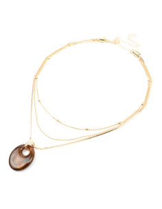 Collar de Cadenas y Dije Acrílico