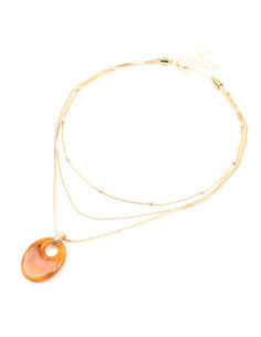 Collar de Cadenas y Dije Acrílico