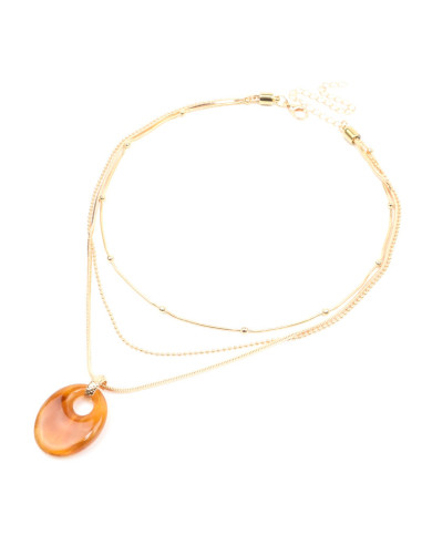 Collar de Cadenas y Dije Acrílico