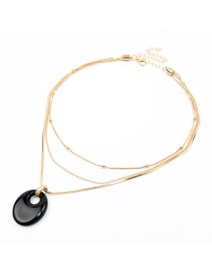 Collar de Cadenas y Dije Acrílico