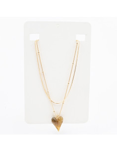 Collar de Cadenas y Dije Acrílico