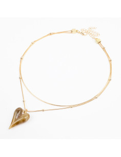 Collar de Cadenas y Dije Acrílico