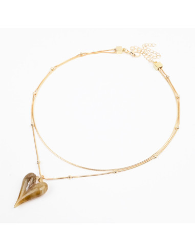 Collar de Cadenas y Dije Acrílico