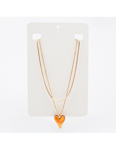 Collar de Cadenas y Dije Acrílico